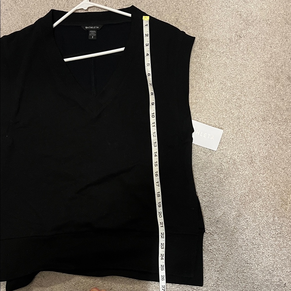Athleta Black Retroterry V Neck Sweatshirt Tee size small NWT - Picture 9 of 10
